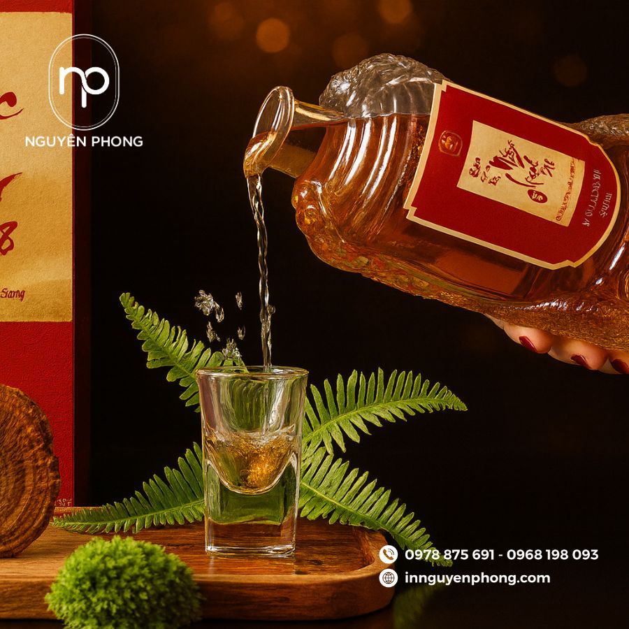 In tem dán rượu sâm giá rẻ tại Hà Nội